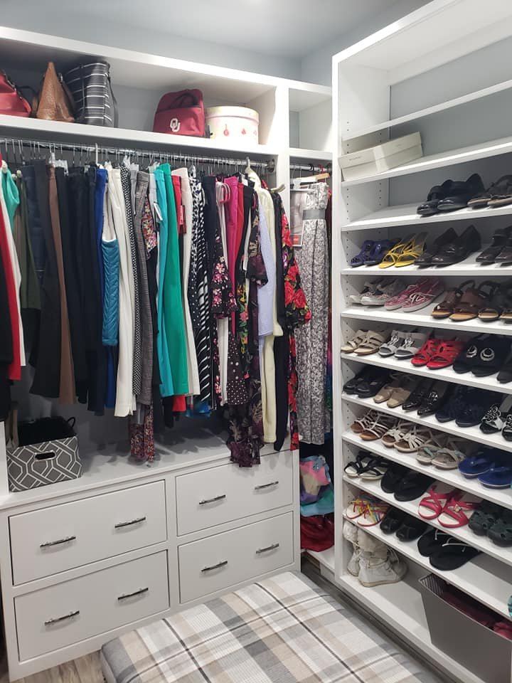 Custom closet system built by Pintail Woodworks